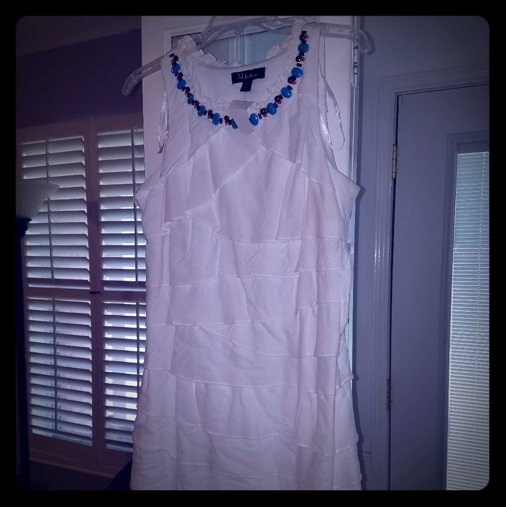 White Knee length dress